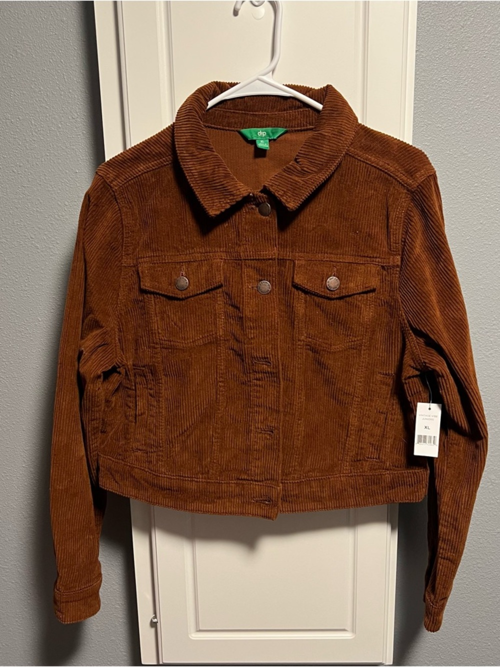 Brown/Rust Corduroy Trucker Jacket - Women's